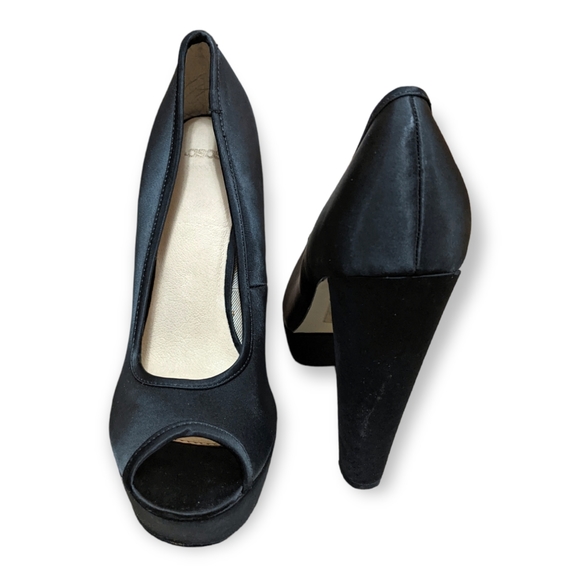 ASOS Black Satin Platform Peep Toe Heel,  US 8 (UK 6) - Picture 4 of 11